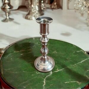 Vintage Valsan Single Stag Candle Holder 8"x5" Silverplate Portugal Candlestick